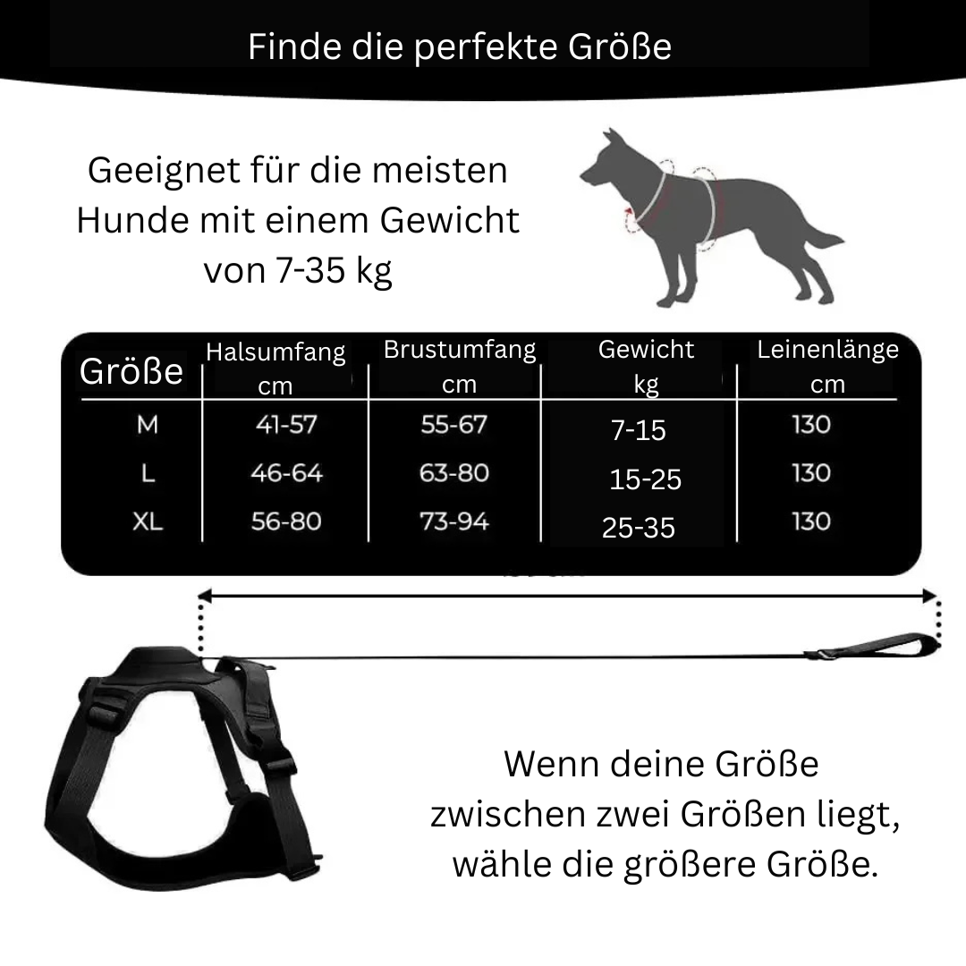 2-in-1 Hundegeschirr mit integrierter Leine - Kein lästiges Mitschleppen mehr