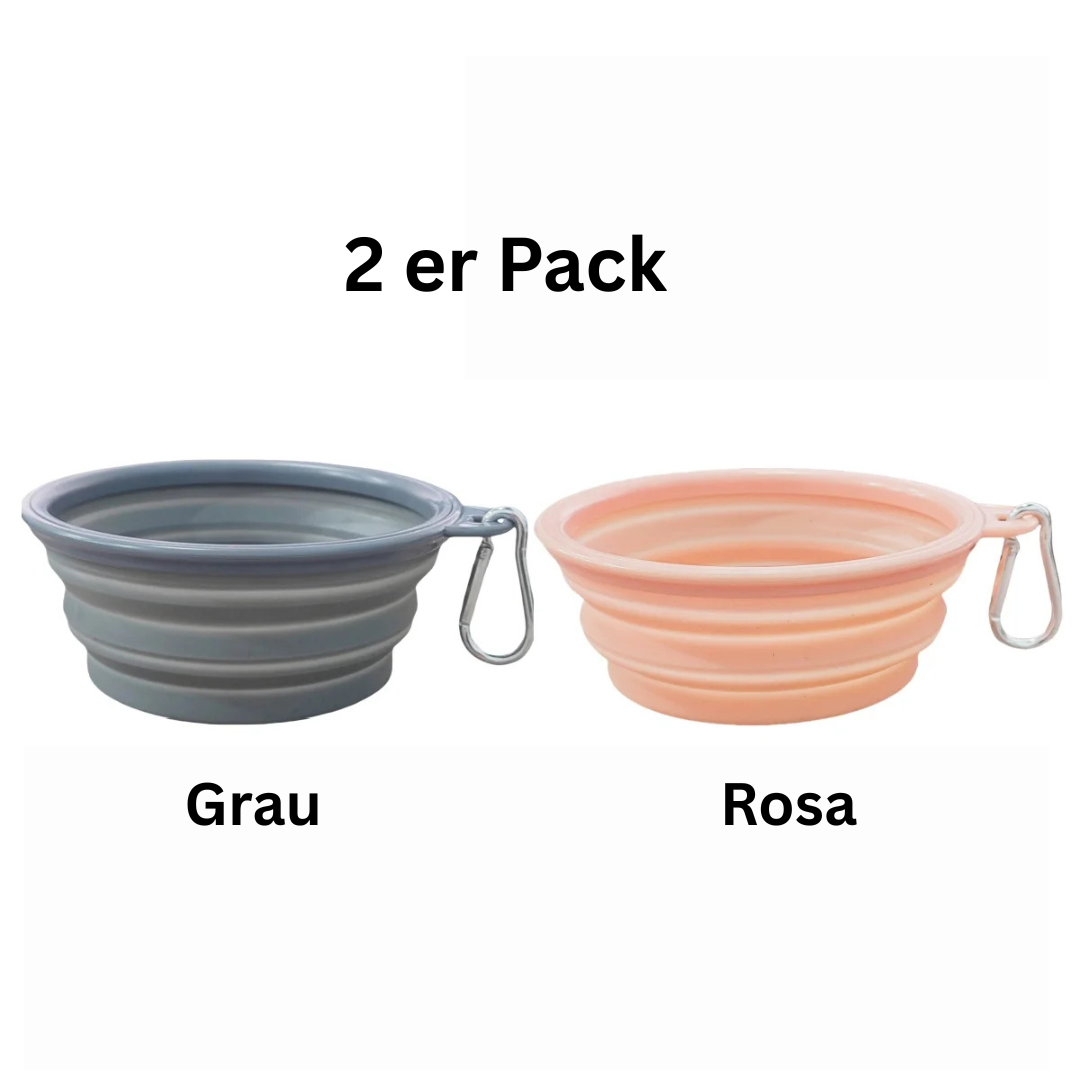 Faltbare Silikon-Hundeschüsseln 2er Set - ideal für unterwegs