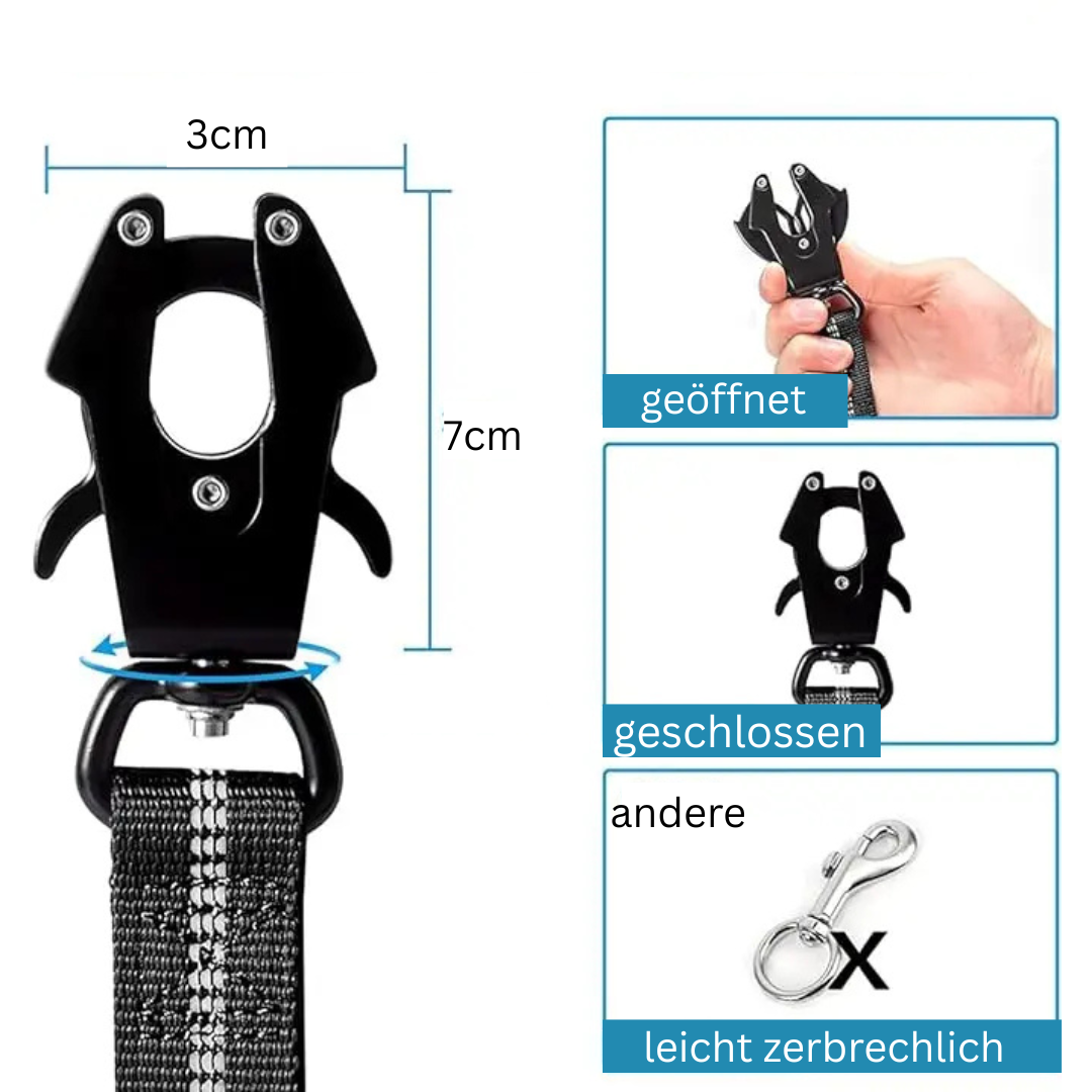 Premium Sicherheitsleine - Auto-Gurt & Heavy Duty Führleine mit Sicherheits-Karabiner