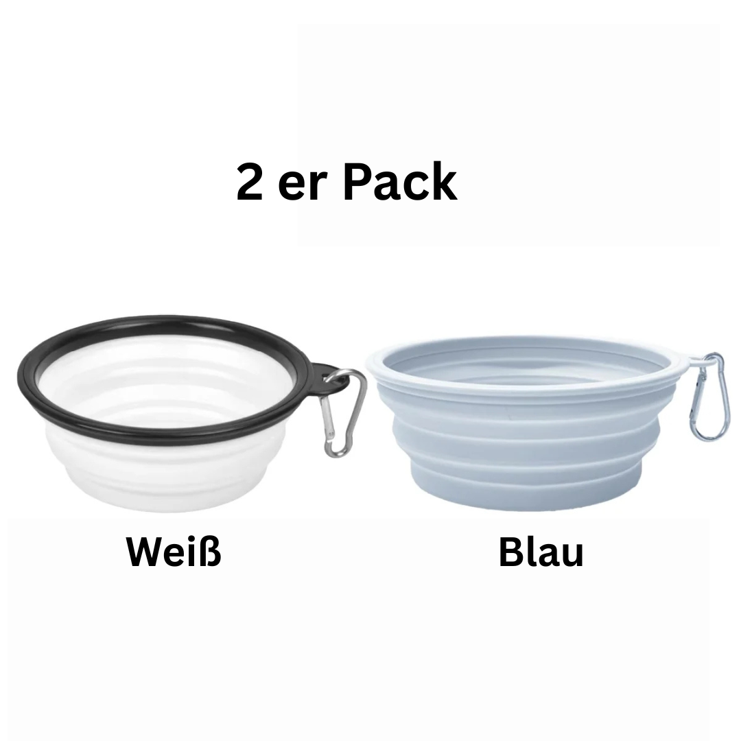Faltbare Silikon-Hundeschüsseln 2er Set - ideal für unterwegs