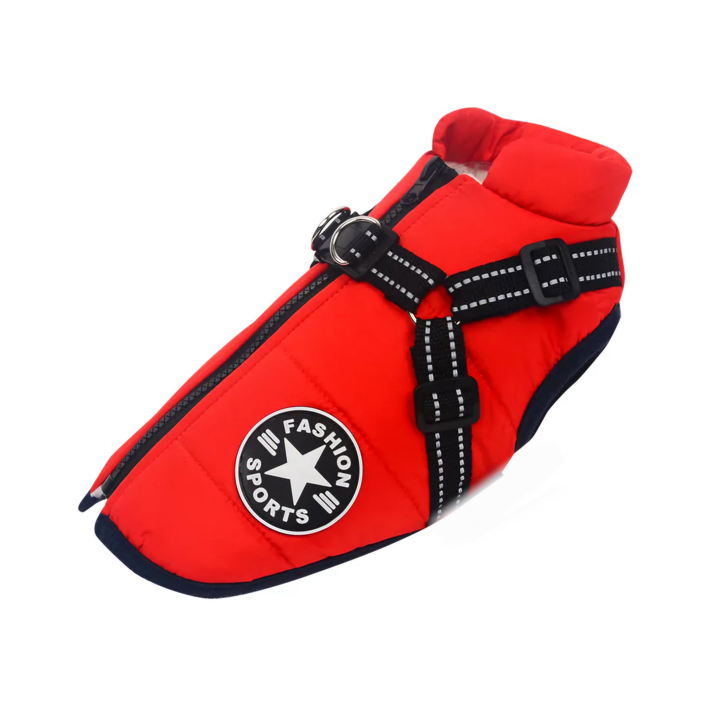 Warmer Premium Hunde-Wintermantel - mit integriertem Geschirr