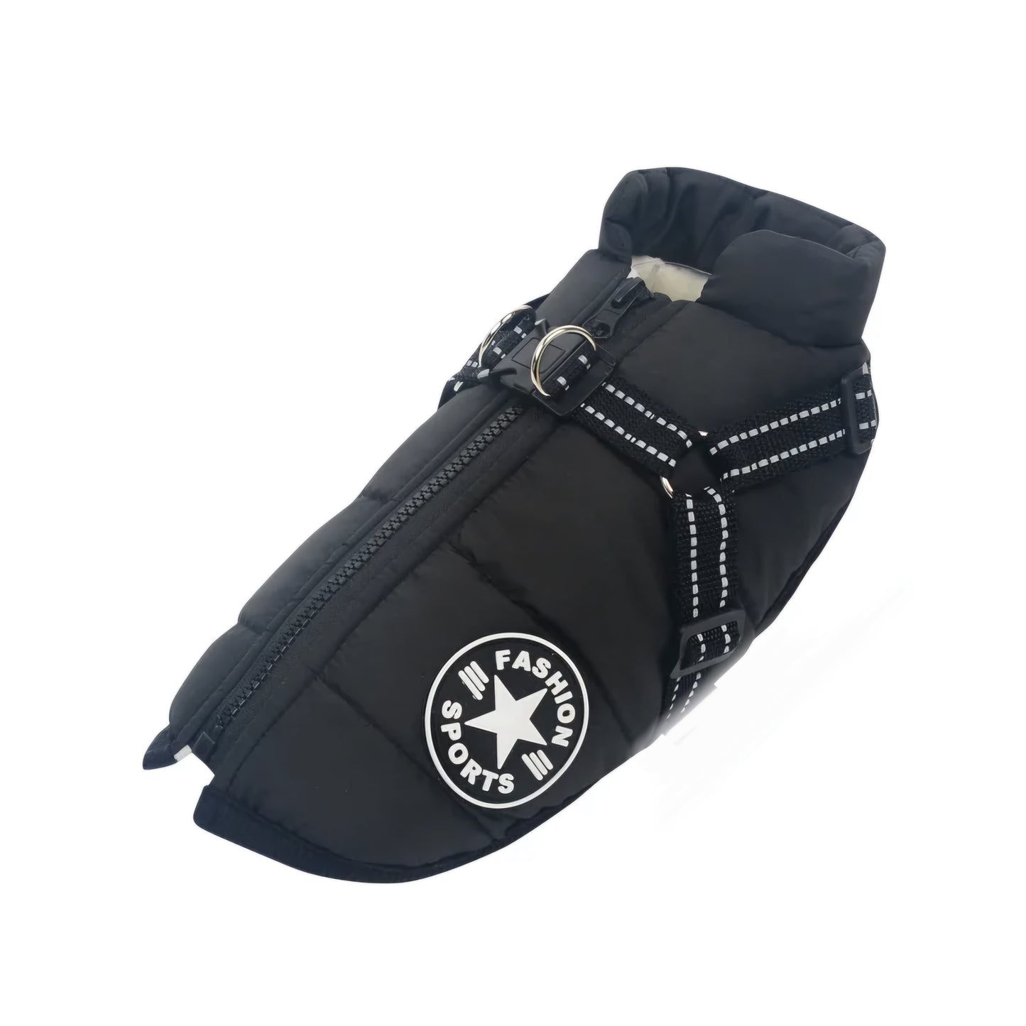 Warmer Premium Hunde-Wintermantel - mit integriertem Geschirr