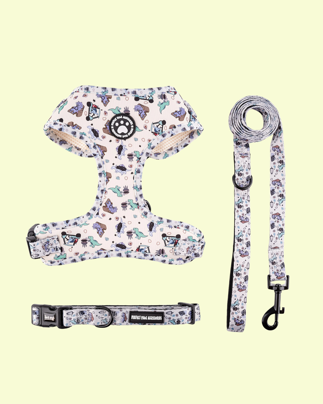 3 in 1 Hundegeschirr Set - Geschirr, Halsband und Leine