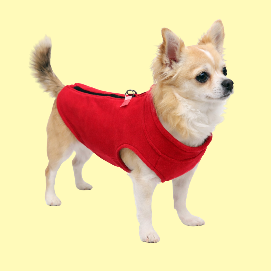 Übergangsweste aus Fleece mit integriertem Leinenring