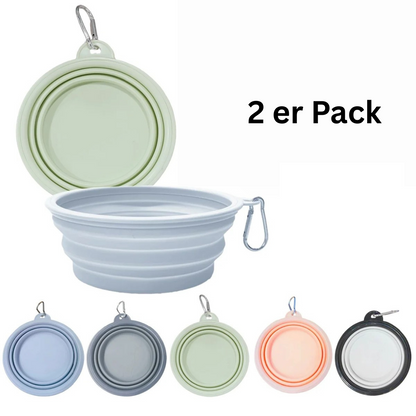Faltbare Silikon-Hundeschüsseln 2er Set - ideal für unterwegs