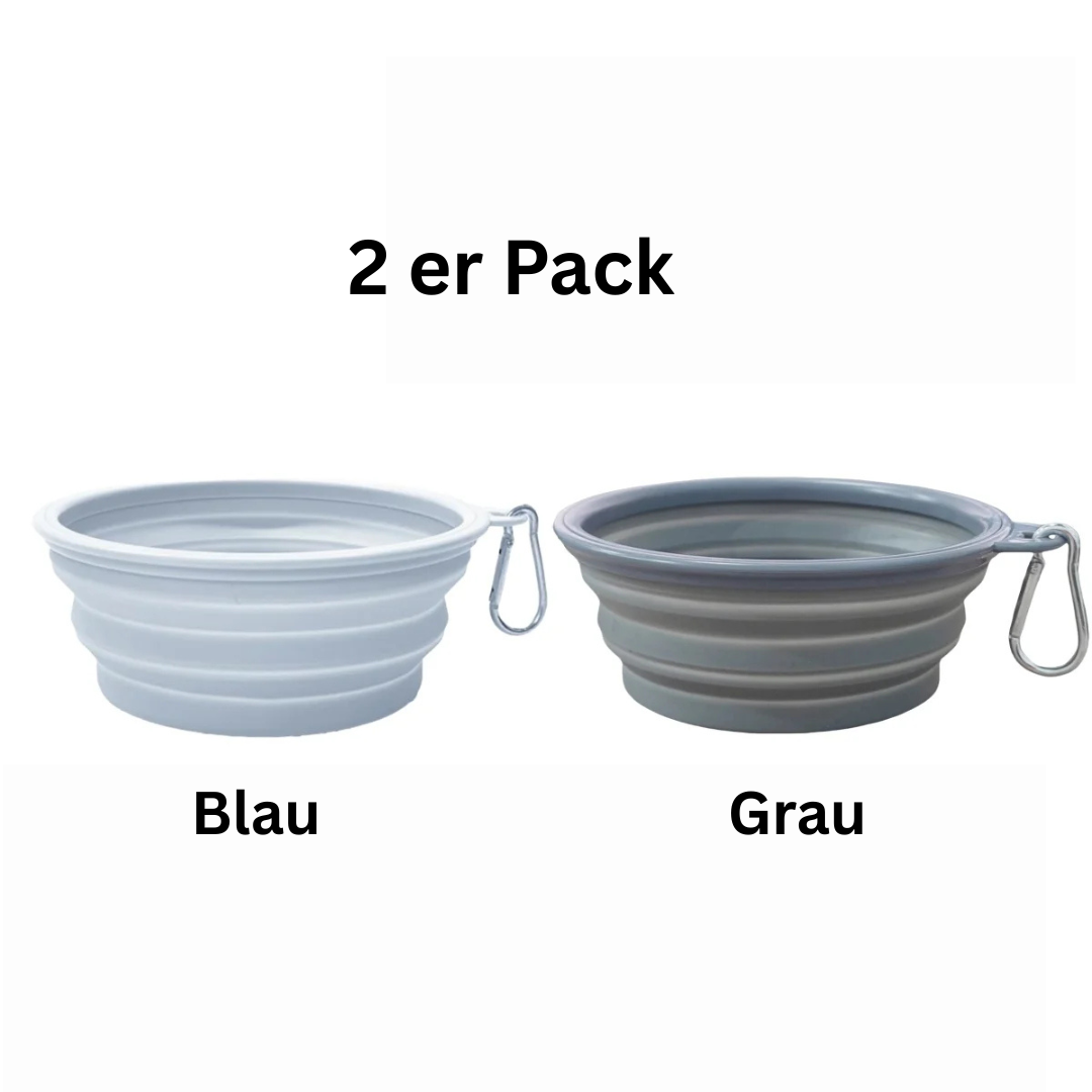 Faltbare Silikon-Hundeschüsseln 2er Set - ideal für unterwegs