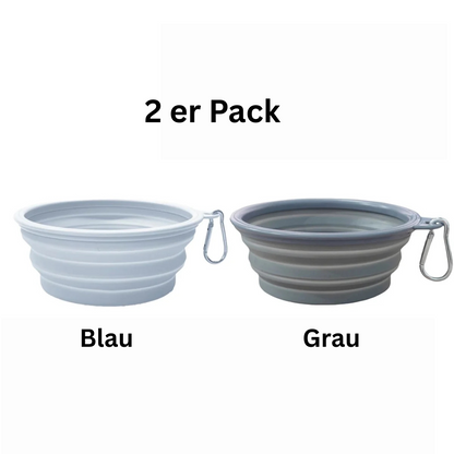 Faltbare Silikon-Hundeschüsseln 2er Set - ideal für unterwegs