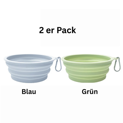 Faltbare Silikon-Hundeschüsseln 2er Set - ideal für unterwegs