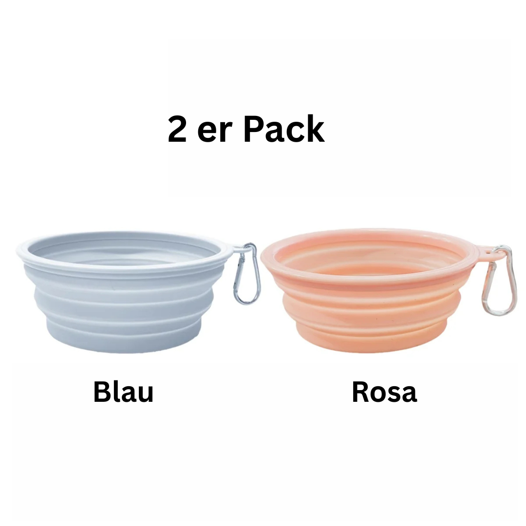 Faltbare Silikon-Hundeschüsseln 2er Set - ideal für unterwegs
