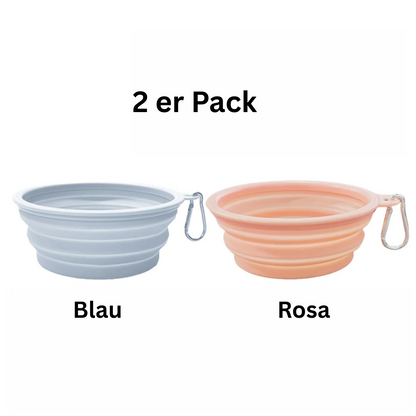 Faltbare Silikon-Hundeschüsseln 2er Set - ideal für unterwegs