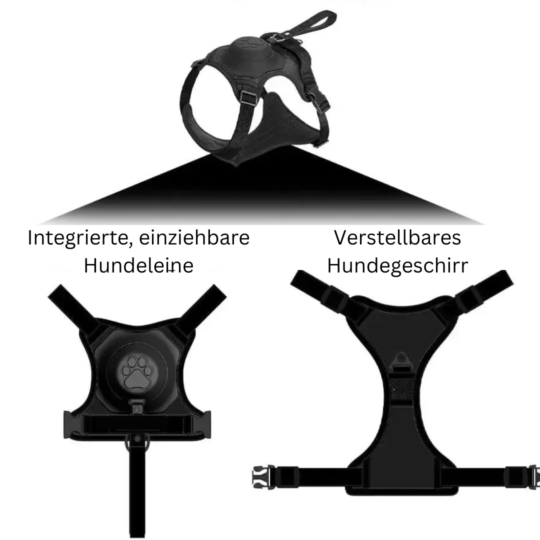 2-in-1 Hundegeschirr mit integrierter Leine - Kein lästiges Mitschleppen mehr