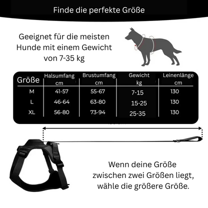 2-in-1 Hundegeschirr mit integrierter Leine - Kein lästiges Mitschleppen mehr