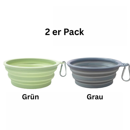 Faltbare Silikon-Hundeschüsseln 2er Set - ideal für unterwegs