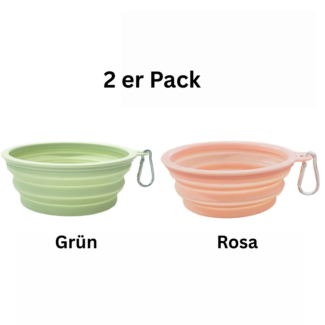 Faltbare Silikon-Hundeschüsseln 2er Set - ideal für unterwegs