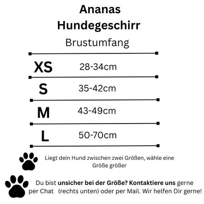 Verstellbares Hundegeschirr mit Ananas-Print