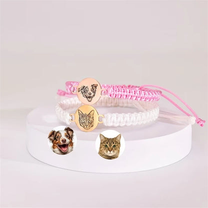 Personalisierbares Armband mit Haustierfoto und Namen - Größenverstellbar