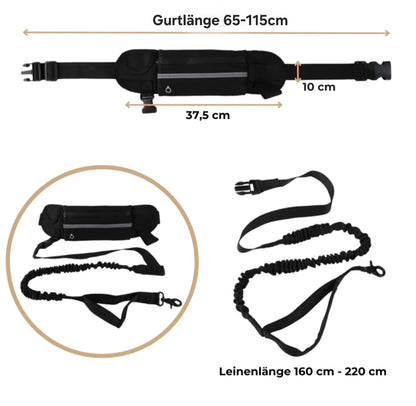 Freihändige Hundeleine mit Bauchgurt & Ruckdämpfer – Komfort & volle Kontrolle