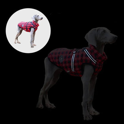 Warmer Hunde Wintermantel - mit integriertem Geschirr
