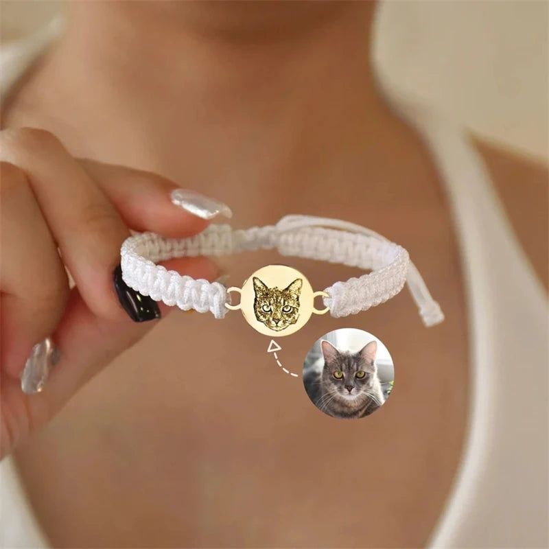 Personalisierbares Armband mit Haustierfoto und Namen - Größenverstellbar