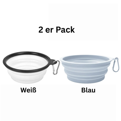 Faltbare Silikon-Hundeschüsseln 2er Set - ideal für unterwegs