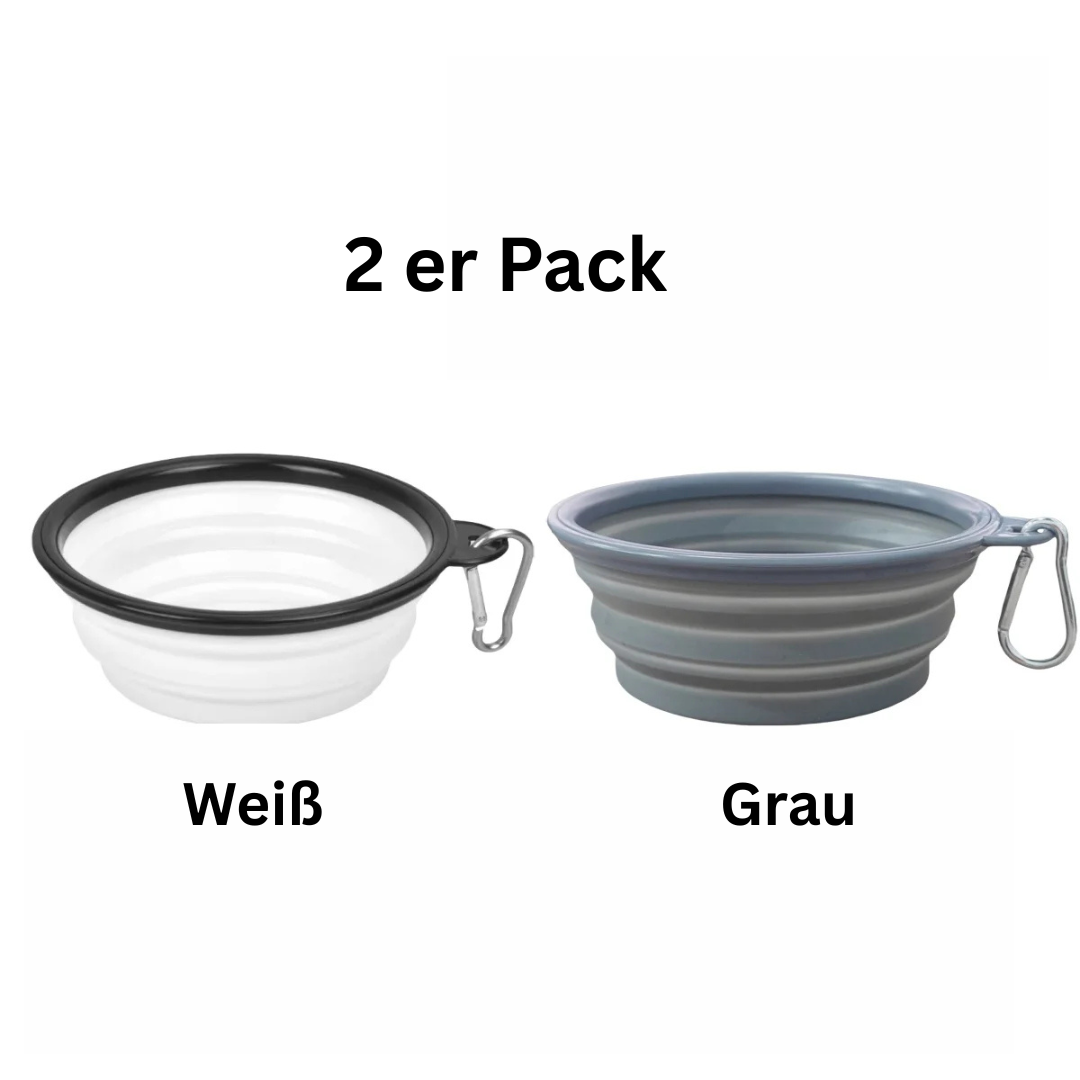 Faltbare Silikon-Hundeschüsseln 2er Set - ideal für unterwegs