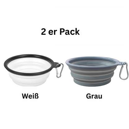 Faltbare Silikon-Hundeschüsseln 2er Set - ideal für unterwegs