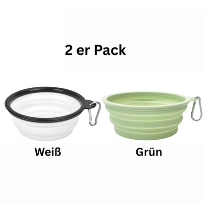 Faltbare Silikon-Hundeschüsseln 2er Set - ideal für unterwegs
