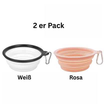 Faltbare Silikon-Hundeschüsseln 2er Set - ideal für unterwegs