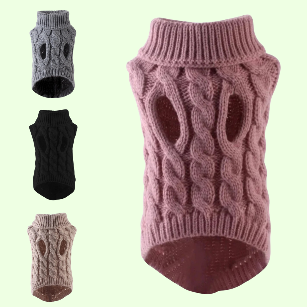 Warmer Hunde-Strickpullover – weich, elastisch & perfekt für kältere Tage