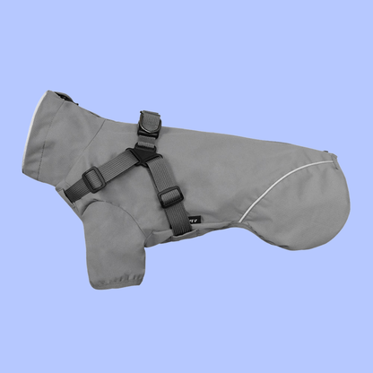 Premium Hunde-Regenmantel mit integriertem Geschirr - wasserabweisend, winddicht & reflektierend